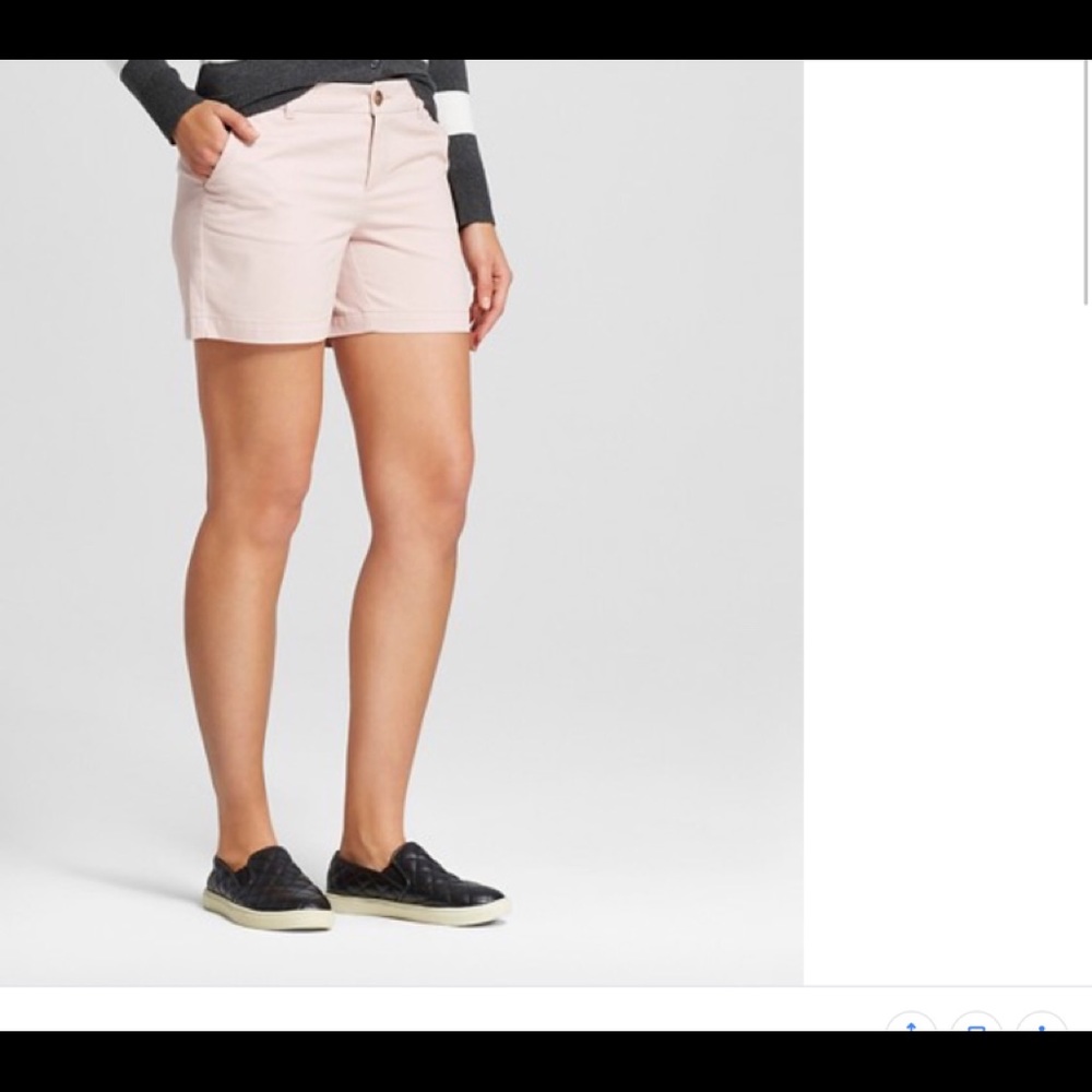Blush pink chino shorts